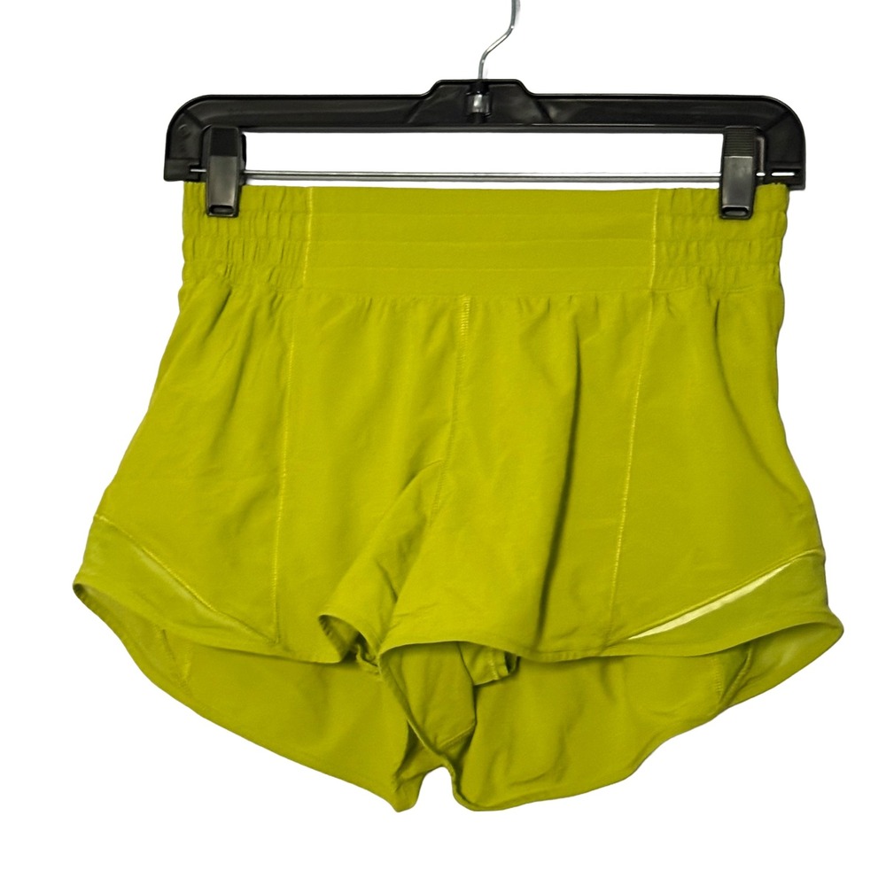 Lululemon Hotty Hot High Rise Lined Shorts 2.5"‎ Inseam in Elctric Lemon - 6